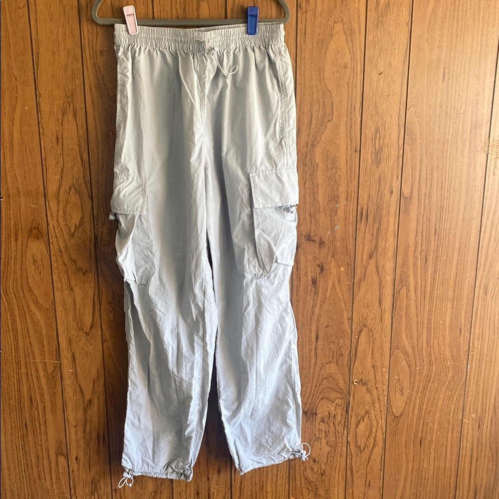 Gray Cargo Pants with Relaxed Fit